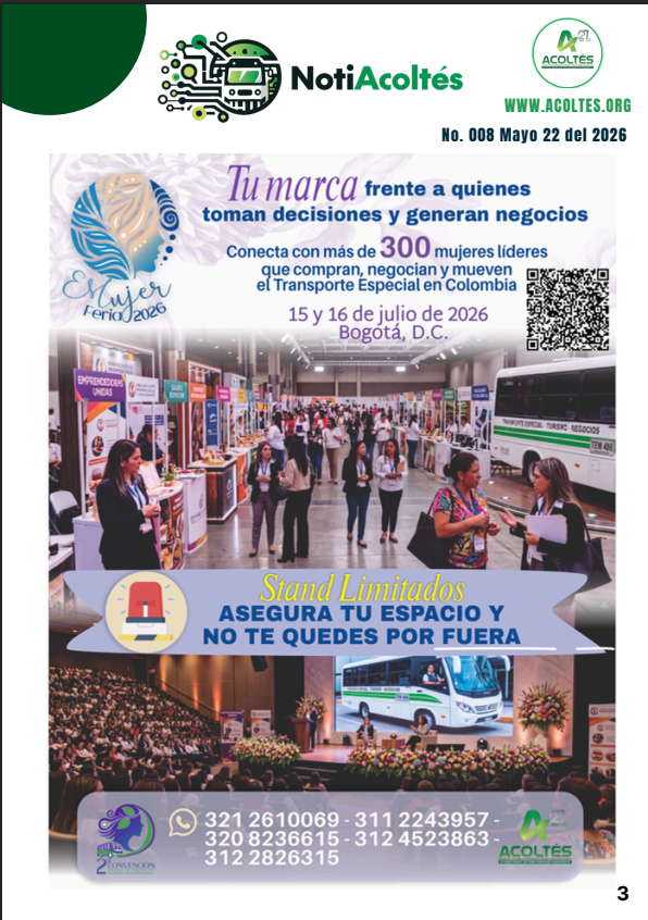 Acoltes's tweet photo. 📖🚍 Lo invitamos a leer nuestro boletín informativo #NotiAcoltés y mantenerse actualizado con las noticias más importantes del Transporte Especial y Turístico en Colombia.
Léalo en: https://t.co/acfZbeEC9U https://t.co/KTypDBQZRw