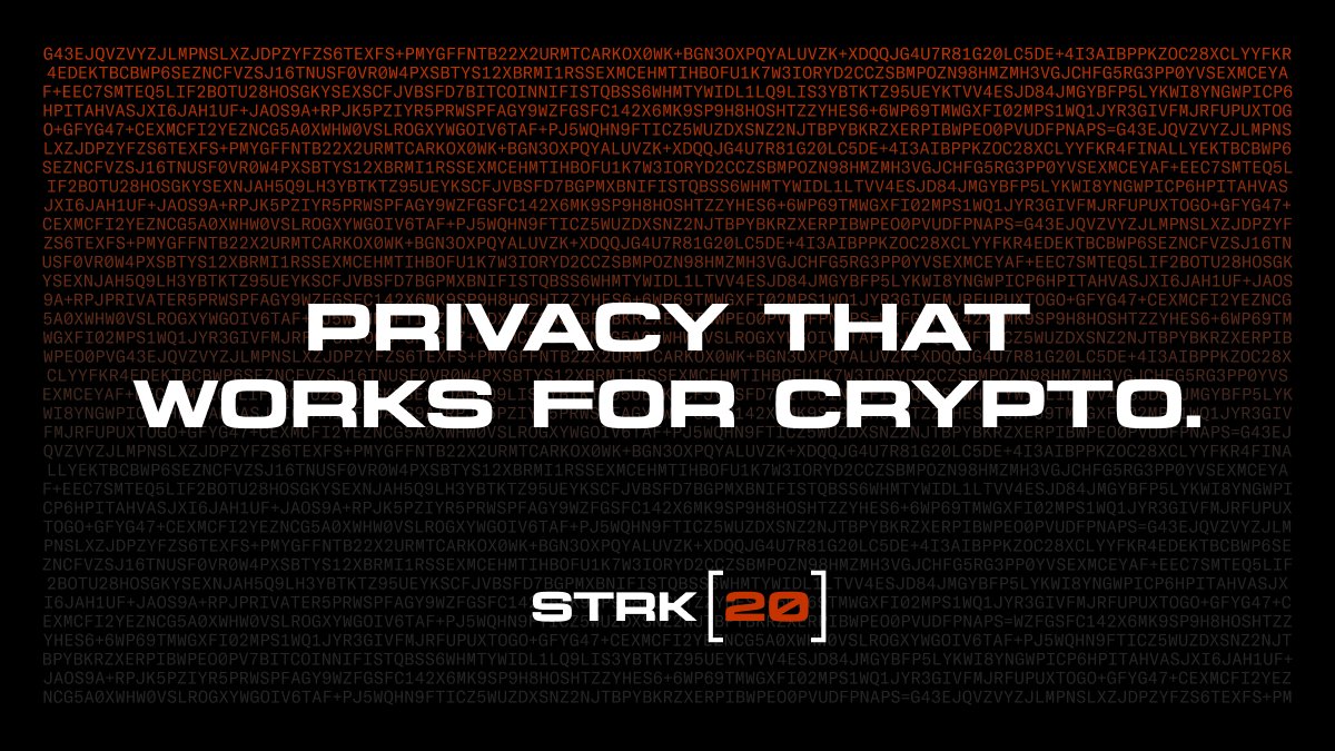 Starknet (Privacy arc) 🥷 tweet media