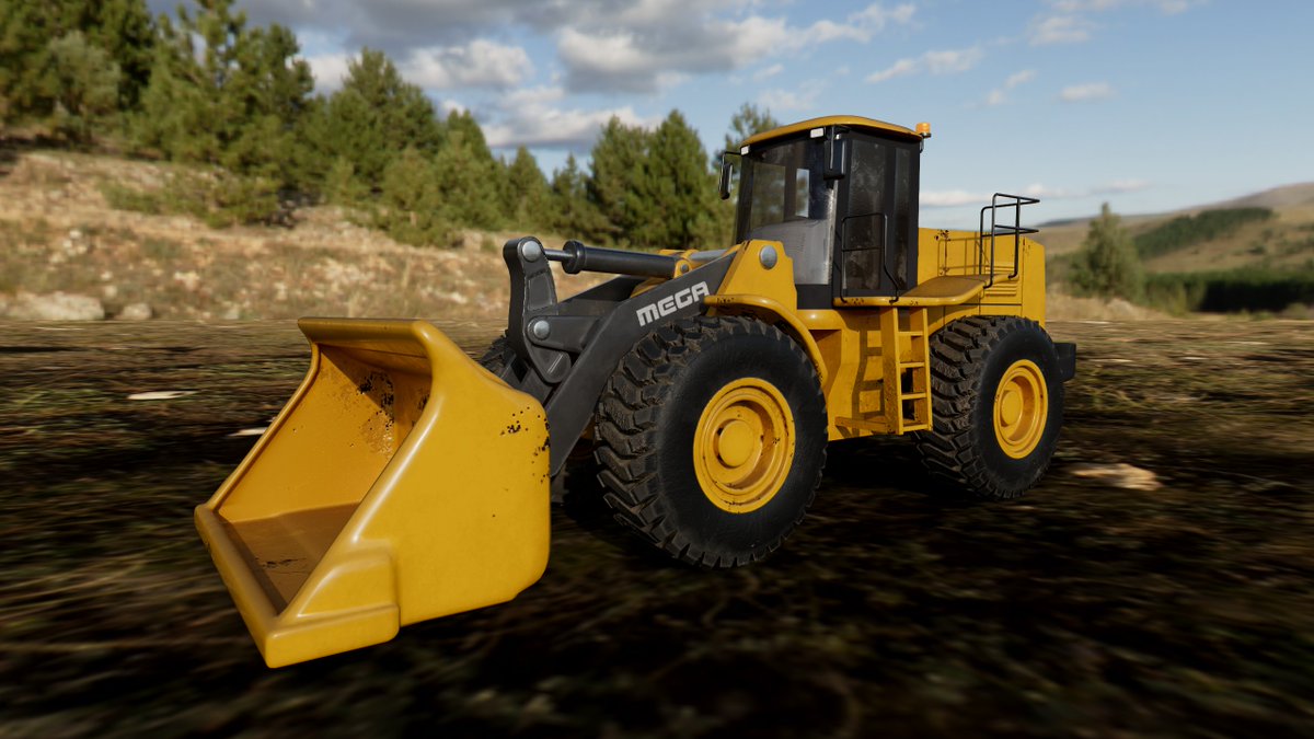 Megaificent's tweet photo. Had a lot of fun texturing and modeling this wheel loader https://t.co/qdhWXyuue0