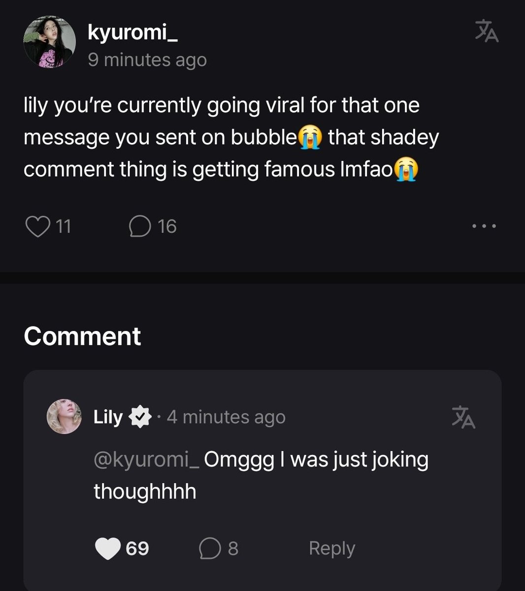 sapphicxswift's tweet photo. Lily finding out she's going viral 😭 https://t.co/NxlrKZrUS0