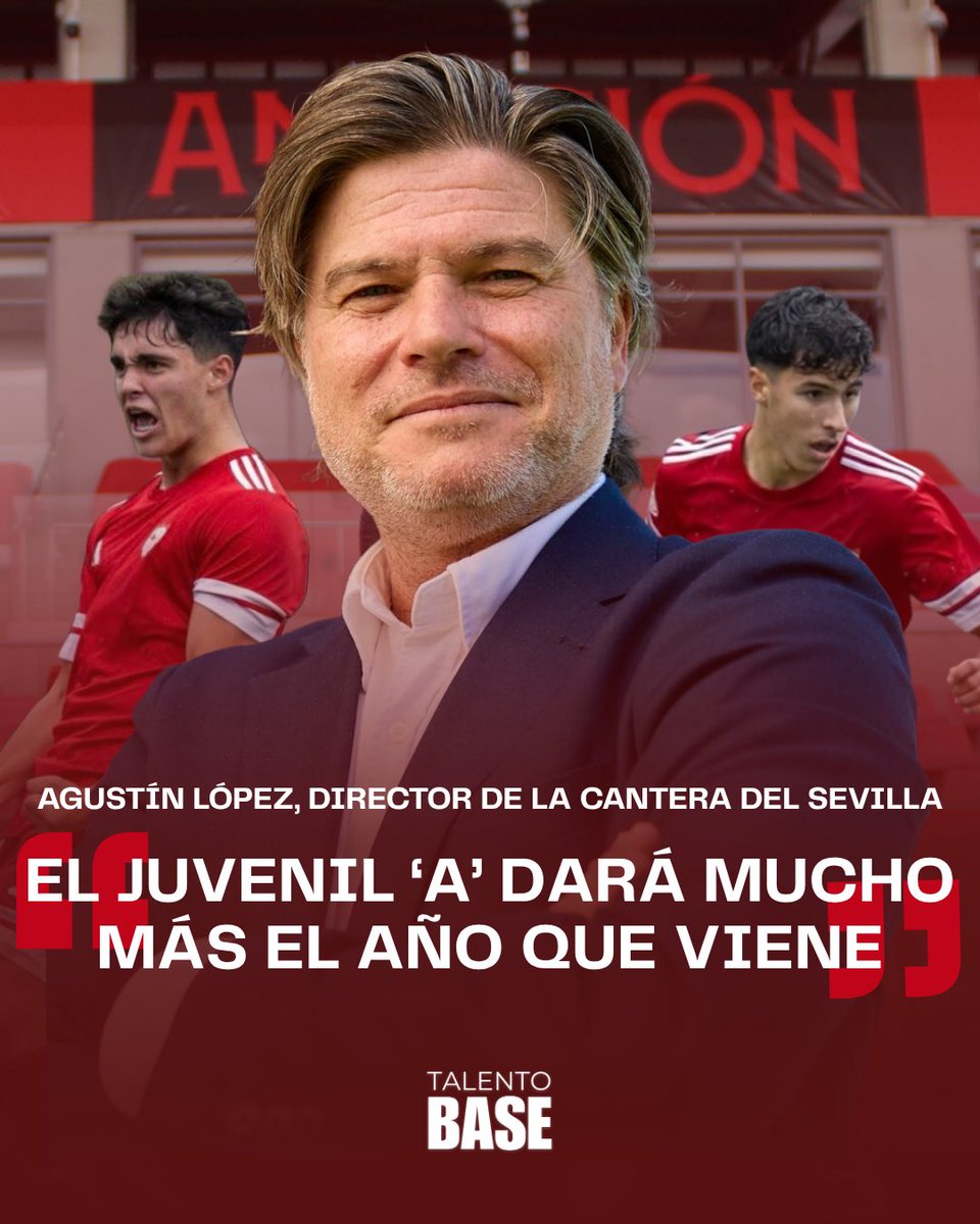 TalentoBase's tweet photo. 🗣️ 𝐀𝐠𝐮𝐬𝐭𝐢́𝐧 𝐋𝐨́𝐩𝐞𝐳 repasa la temporada de la cantera del #SevillaFC en los medios oficiales del club

🔴 “Los descensos de los filiales NO son un drama. Hemos llenado a los equipos de una juventud máxima”.

⬇️ Consulta las declaraciones: https://t.co/mbchVqe5Yb