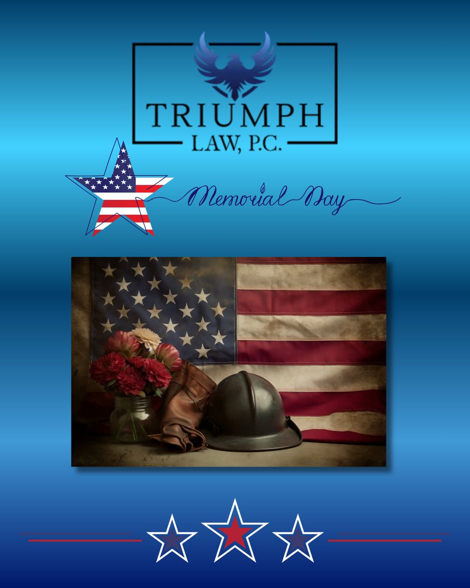 triumphlawpc's tweet photo. Remembering the fallen and honoring their sacrifice. Wishing everyone a safe Memorial Day. 🇺🇸🪖

#triumphlaw #memorialday #sacramento #sandiego #losangeles https://t.co/CXvkVauSEJ