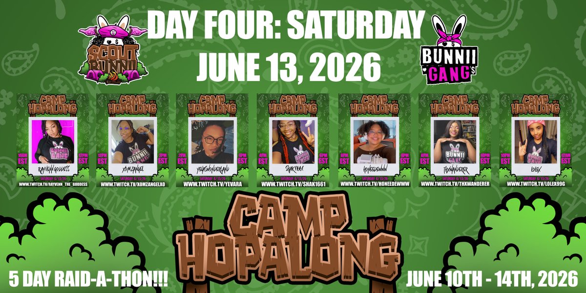 BUNNII GANG 🤘🏾🐰 #CAMPHOPALONG JUNE '26 tweet media
