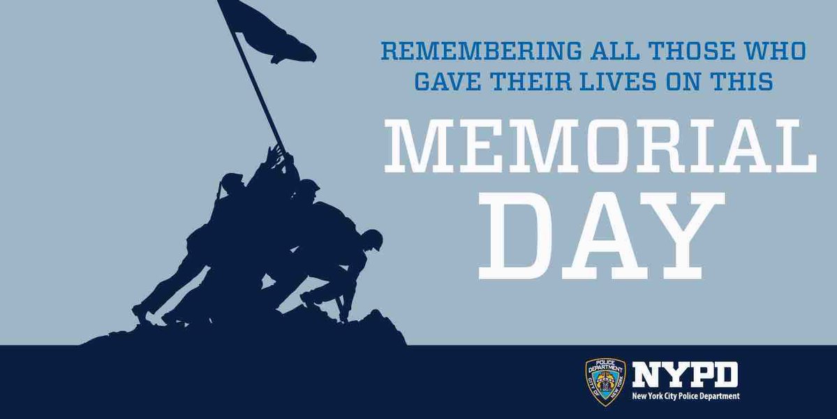 NYPD19Pct's tweet photo. All gave some, some gave 𝐚𝐥𝐥.

On Memorial Day we remember those who sacrificed everything for our freedoms. God bless our fallen heroes. https://t.co/5wjLgUyRNk