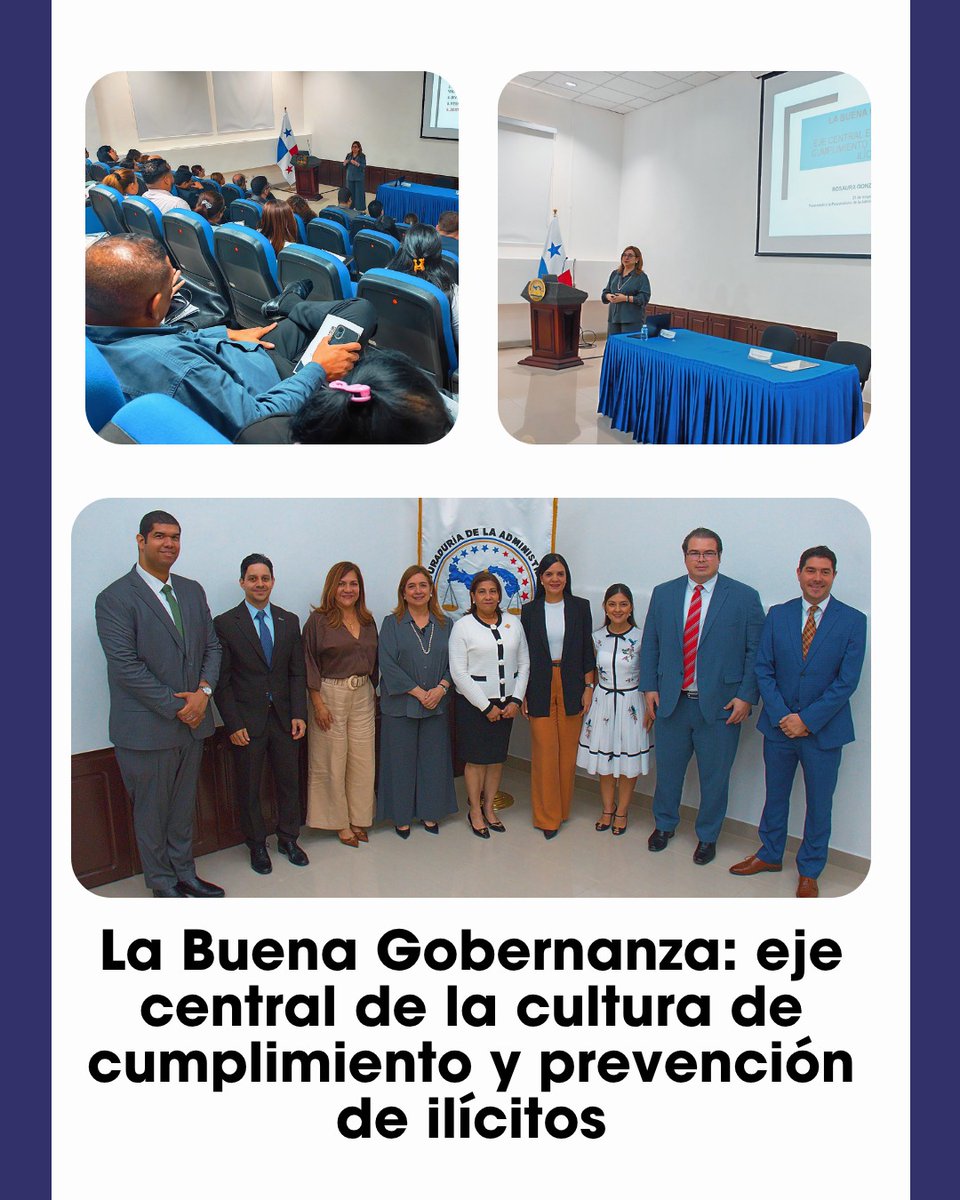 Supervalores_Pa's tweet photo. Impulsando una cultura de buena gobernanza y cumplimiento 

La Magister Rosaura González Marcos, Presidenta de la Junta Directiva de la Superintendencia del Mercado de Valores (SMV), impartió la conferencia “La Buena Gobernanza: eje central de la cultura de cumplimiento y prevención de ilícitos”, desarrollada en el Auditorio Azul de la Procuraduría de la Administración. 

La actividad tuvo como objetivo fortalecer la cultura de cumplimiento y promover buenas prácticas de gobernanza orientadas a la prevención de riesgos institucionales, destacando la importancia de la transparencia, la ética y el fortalecimiento de los controles internos dentro de las organizaciones. 

La jornada contó con la participación de la secretaria general, directores, asesores y miembros de la Junta Directiva de la SMV, reafirmando el compromiso institucional con la capacitación continua y el fortalecimiento de buenas prácticas en materia de gobernanza y cumplimiento. 

#SMV #Gobernanza #Cumplimiento #Panamá