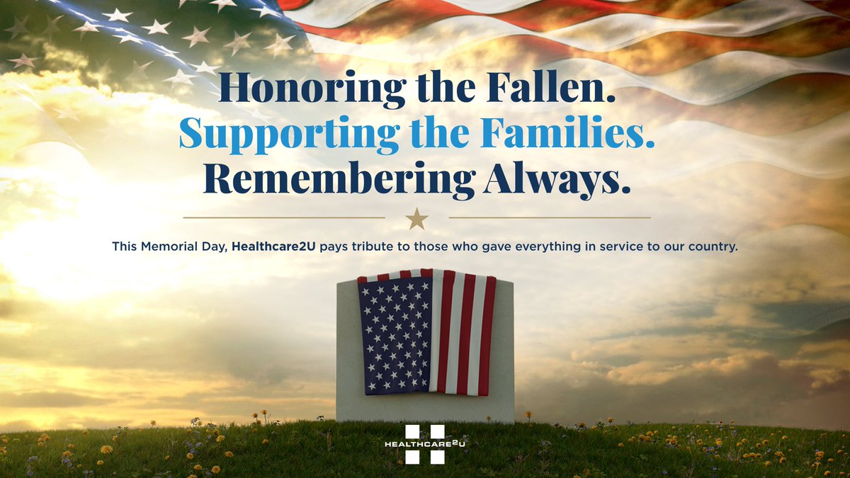 Healthc2U's tweet photo. On this Memorial Day, we honor the brave souls who gave their lives for our freedom. 🇺🇸 A heartfelt thank you to the families who stand strong beside them. At Healthcare2U, we commit to supporting those who've served with accessible, compassionate care. #Healthcare2U #MemorialDay #DPC