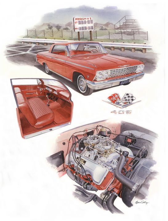 ChaneyByron's tweet photo. Art of the Day! "409 Chevy Impala". Buy at: https://t.co/2FXjWZoa1F https://t.co/NRwLFPdiZj