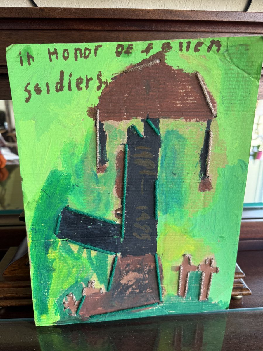 wmarkfoster's tweet photo. My grandson, Jackson (age 10), made this for me. 

We honor the memory of those who made the ultimate sacrifice so that we can enjoy the freedoms of this great nation.
May we never forget.
#godblesstheusa🇺🇸 https://t.co/kzEFA1629D