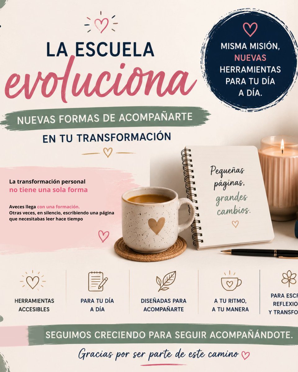 EscCoaching's tweet photo. Durante años acompañamos procesos de transformación a través de formaciones y certificaciones.
Hoy queremos seguir haciéndolo de una manera más cercana, creativa y accesible para tu día a día. https://t.co/aZwLo0bPnC https://t.co/ZnD1ulbuFT