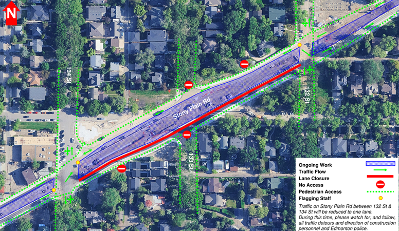MarigoldTransit's tweet photo. Overnight Lane Closure on Stony Plain Road between 132 Street and 134 Street.

On or around June 1, 2026, Marigold crews will begin shelter roof panel installation at Glenora Stop on Stony Plain Road between 132 Street and 134 Street.

More Info: https://t.co/67gmTuNwbO https://t.co/p86nemyuxd