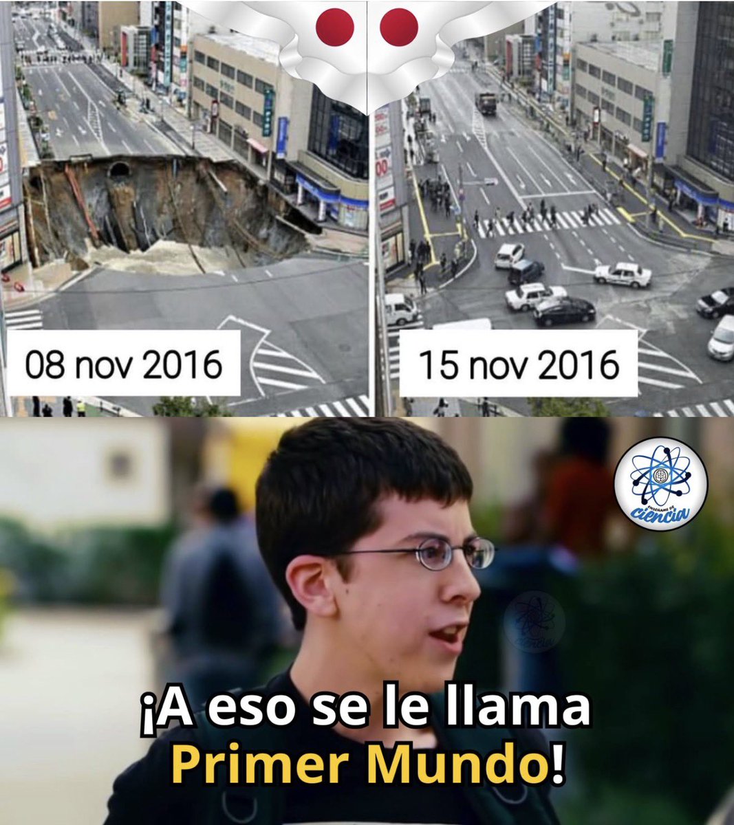 EnsedeCiencia's tweet photo. Un hundimiento ocurrió el 8 de noviembre de 2016 en la ciudad de Fukuoka, Japón, justo frente a la estación de Hakata. El socavón medía unos 30 metros de ancho, 27 de largo y 15 de profundidad.

Lo impresionante (y lo que volvió viral el caso) es que:

🚧 En solo 48 horas, más de 200 obreros trabajaron día y noche rellenando el agujero con arena y cemento.🚦 El 15 de noviembre, exactamente una semana después, la calle estaba completamente reparada, con asfalto nuevo, líneas pintadas, semáforos reinstalados y servicios públicos (agua, gas, electricidad y fibra óptica) restaurados.

Incluso el alcalde, Soichiro Takashima, pidió disculpas públicamente por los inconvenientes y agradeció a la ciudadanía por su paciencia. 🇯🇵💪