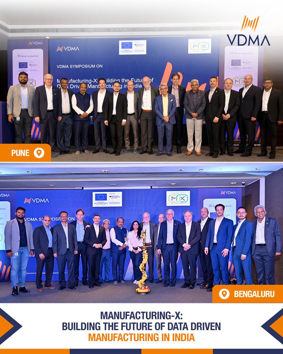 vdmaindia's tweet photo. okay, caption for meta i sent, for X:

The VDMA Symposium on #ManufacturingX brought together global industry leaders, policymakers, and technology experts to explore Industrial AI, interoperable ecosystems, and data-driven manufacturing.

#IndustrialAI #Data https://t.co/ijKYRor1f7