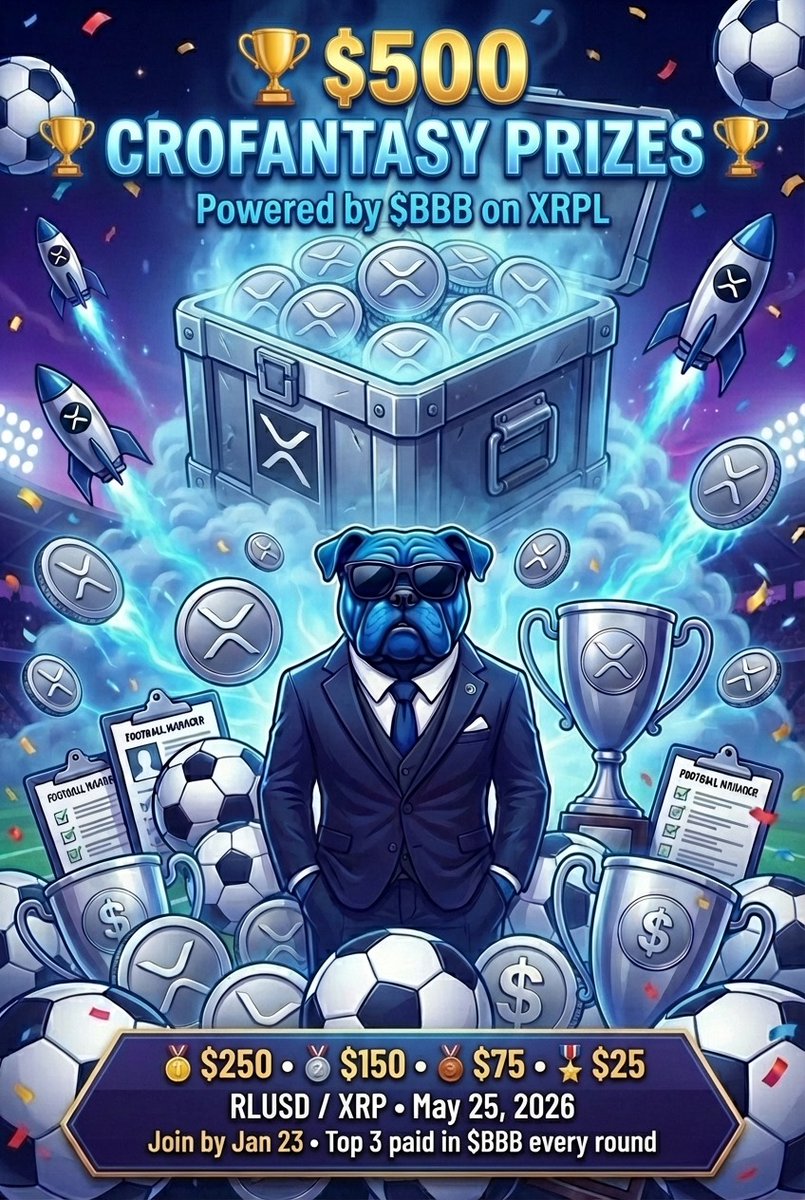 BadBlueBoysXRPL's tweet photo. 🏆 SEASON FINALE REWARDS - $500 TOTAL 🏆
What an incredible, tense, and unforgettable @CROFantasyX  season! 🔥
Huge congratulations to our Season Champions! 🎉
🥇 1st Place – $250 (184XRP)
F.C. Proboy - @isimovic1997 
🥈 2nd Place – $150 (110 XRP)
Raci Pizdice Prstaci - Andelo Vranjes
🥉 3rd Place – $75 (55XRP)
Otok City - Roko Šutra
🎖 4th Place – $25 (18XRP)
Brazilska Piletina - @cryptospark96
Thank you to every single participant for making this season so competitive and exciting! The level of competition was insane until the very end. 👏
Winners, please DM us or comment below with your wallet addresses.
👉👉All prizes paid in #XRP
#CroFantasy #BBBFanToken #XRPL #BlueFamily #BBBXRPLeague