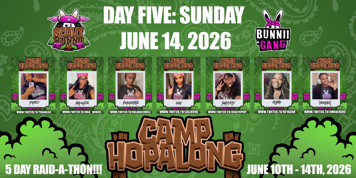 BUNNII GANG 🤘🏾🐰 #CAMPHOPALONG JUNE '26 tweet media