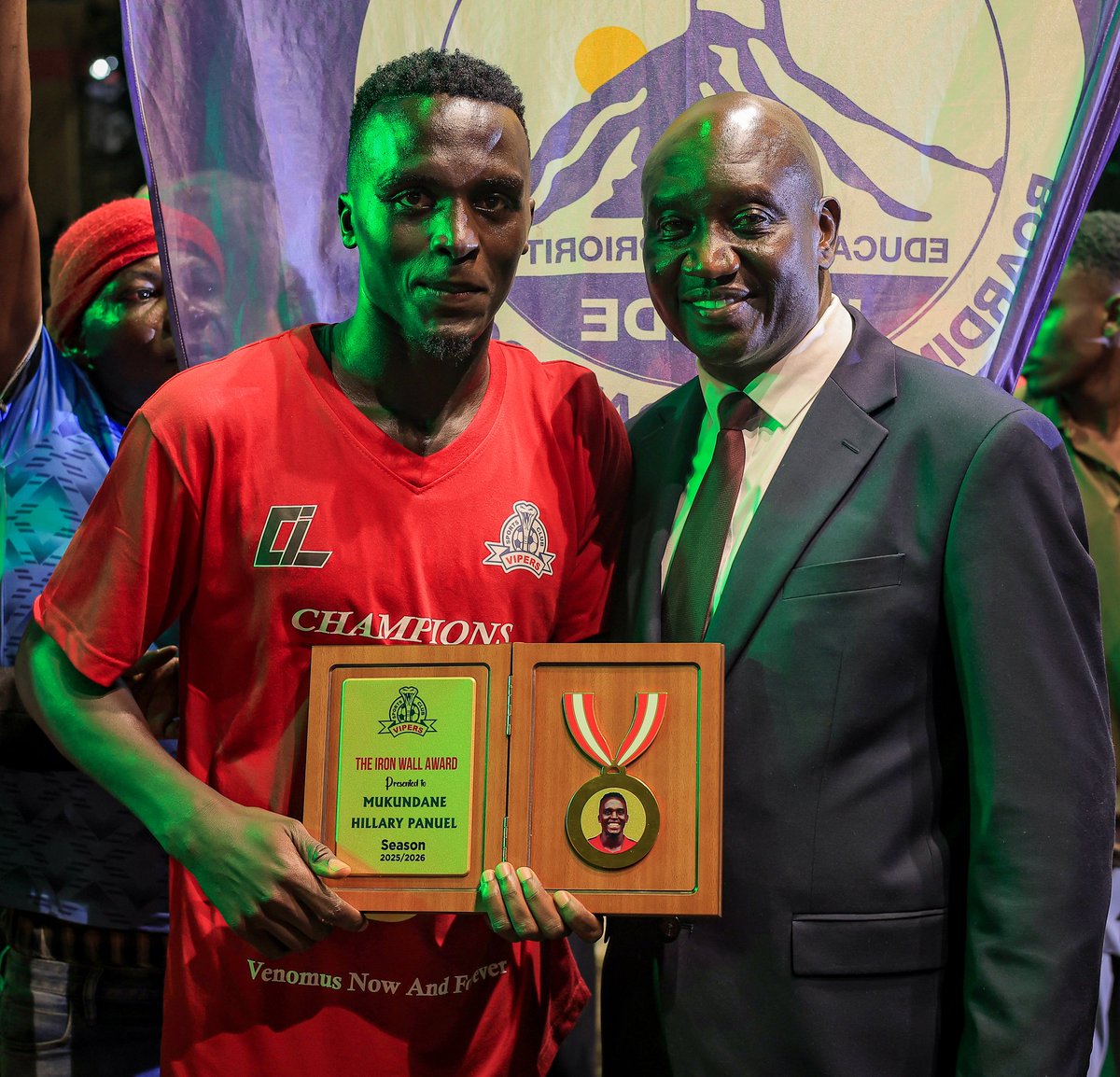 VipersSC's tweet photo. 𝐄𝐍𝐃 𝐎𝐅 𝐓𝐇𝐄 𝟐𝟓/𝟐𝟔 𝐒𝐄𝐀𝐒𝐎𝐍 𝐕𝐈𝐏𝐄𝐑𝐒 𝐒𝐂 𝐀𝐖𝐀𝐑𝐃𝐒!!! 🪉🥁

1). Most Valuable Player – Karim Watambala

2). President Award Recognition – Usama Arafat

3). Captain’s Award – Milton Karisa

4). Iron Wall Award – Hilary Mukundane

#VenomsUpdates || #OneTeamOneDream ||
