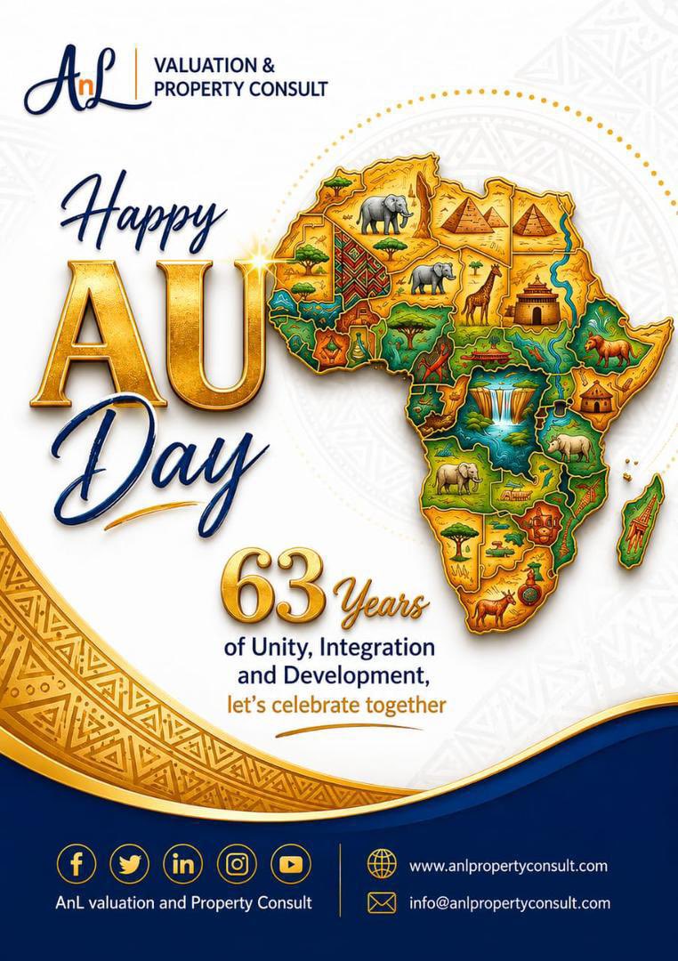 AnlConsult's tweet photo. Together, we honour Africa’s past and inspire its future. 🌍✨
#happyauday 
#africa 
#anlvaluation 
#realestate https://t.co/ZRxS54hlOD
