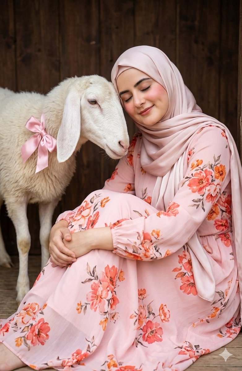 Soft Aesthetic Portrait with Sheep
