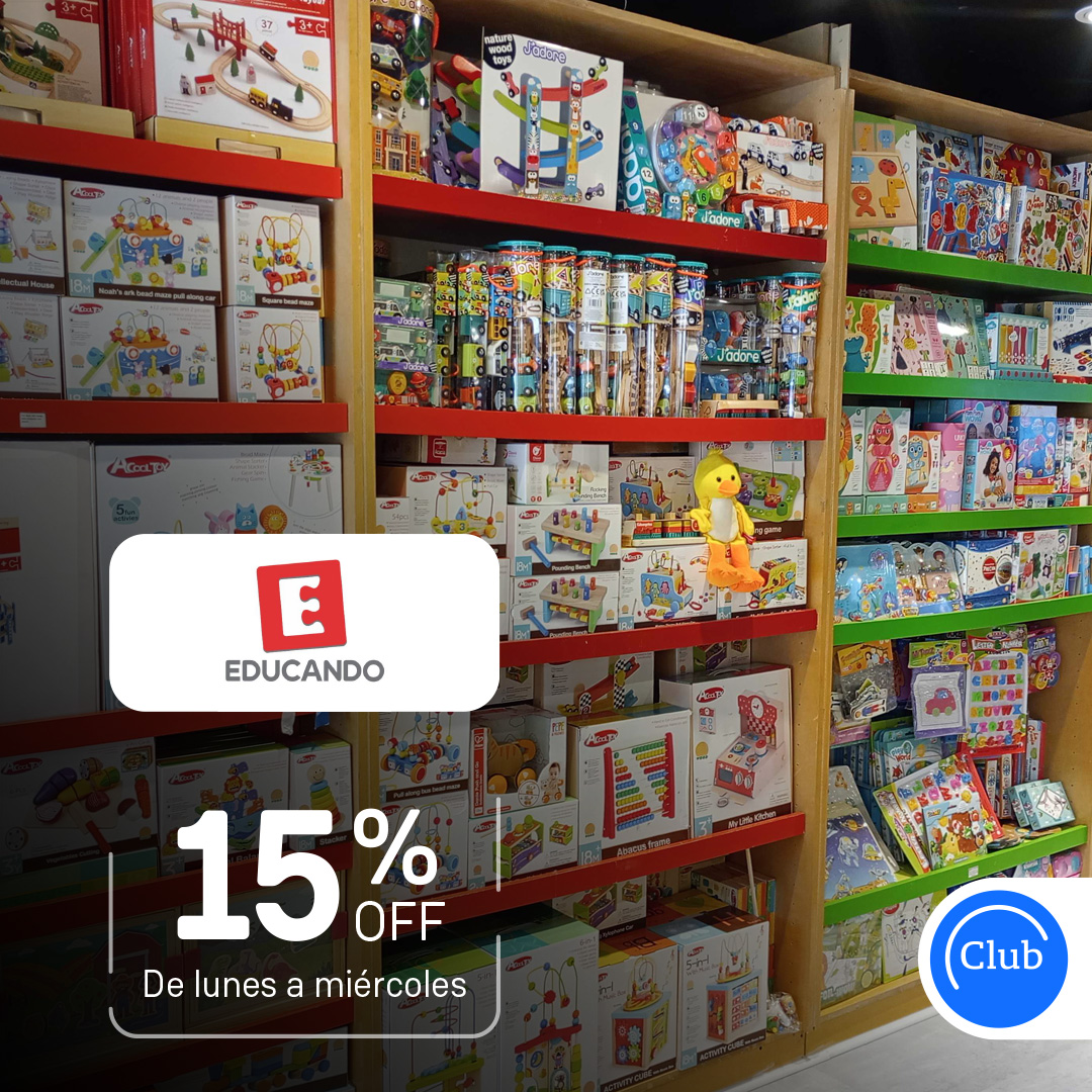 clubln's tweet photo. Todo para aprender y jugar, con beneficio. 💙📚 Aprovechá 15% Off en tus compras de lunes a miércoles en #Educando. 🤩
Tu sucursal más cercana 👉 https://t.co/AcBFdNH0GM
#beneficiosclubln #clubln #clublanacion #lanacion https://t.co/EpjWmyxGmn