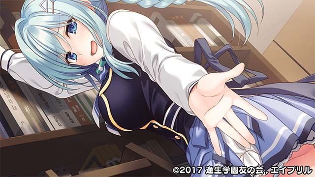ASW_Staff's tweet photo. シャッフルカード四番手、本庄さんが登場です！
こちらのカードは普段名雲さんや五木さんを担当してくださっている「木場智士」さんにに描いていただきましたよ！

逢生学園の図書室の本棚って、台がないと届かないくらい高くて本を借りるのも一苦労です。
落ちないように気を付けてくださいね！ https://t.co/i8B1inpIRA
