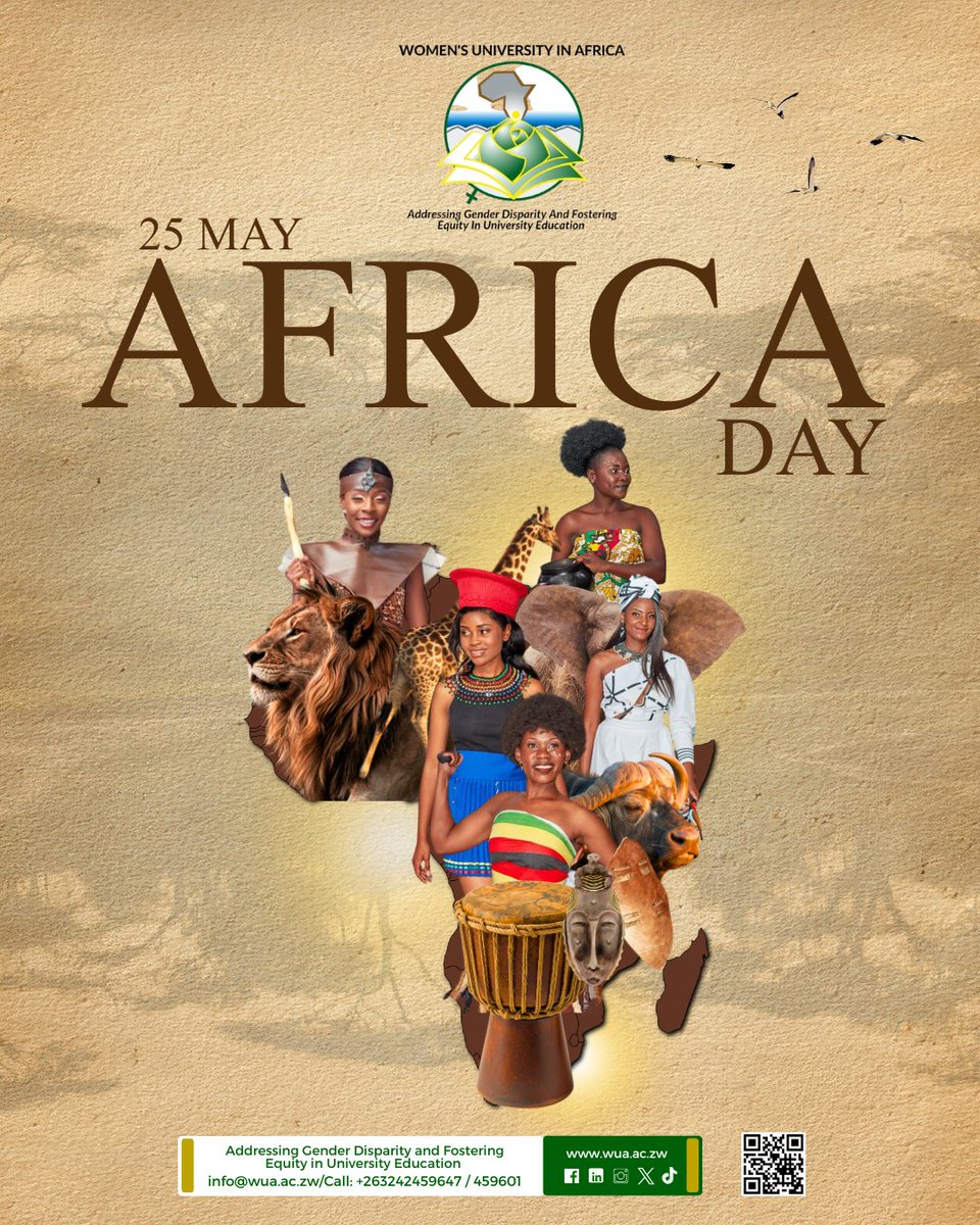 WUAZIM's tweet photo. Happy Africa Day!

On this Africa Day, as we celebrate our heritage and diversity, let us keep in mind the unique position we hold in shaping the future of Africa by empowering women through education, innovation, and leadership. https://t.co/uK659j8vuT