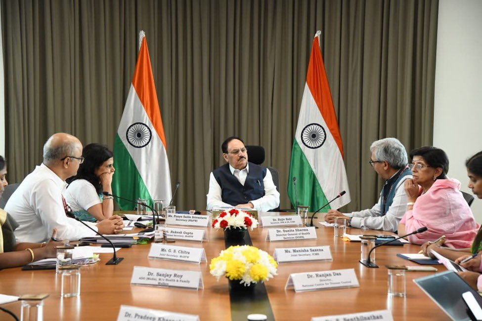 MoHFW_INDIA's tweet photo. #HealthForAll

Union Health Minister Shri @JPNadda Reviews Preparedness Measures for Ebola Disease in view of rising cases in parts of Africa

India has not reported any case of Bundibugyo Ebola disease till date: Shri Nadda

WHO Declares Ebola Outbreak a Public Health Emergency of International Concern; Africa CDC Declares Public Health Emergency of Continental Security

Shri Nadda directed the Secretary, Ministry of Health, the Indian Council of Medical Research (ICMR) and the National Centre for Disease Control (NCDC) to keep all necessary arrangements for tracking, testing, and surveillance in a constant state of readiness

Enhanced screening and surveillance measures have been initiated at international airports and other points of entry, and advisories along with SOPs on screening, quarantine, clinical management, laboratory testing and infection prevention practices have been shared with States/ UTs

Centre is Monitoring the Ebola Situation and Continues Close Coordination with International Agencies

https://t.co/l0A6L7QQXh