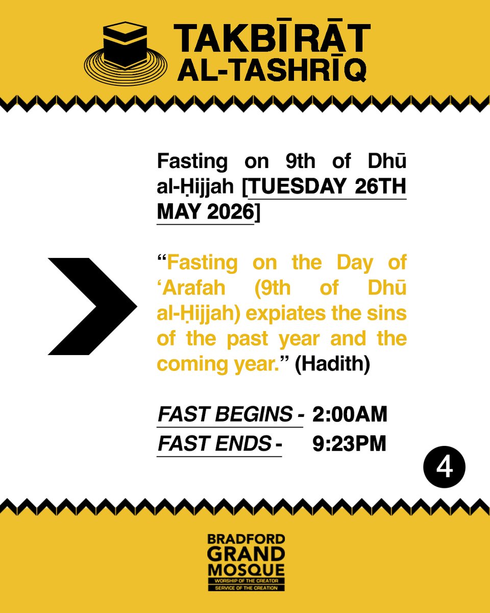 suffatulislam's tweet photo. 🕋 “TAKBīRāT AL-TASHRīQ" &amp; FASTING ON 9th DHū AL-ḤIJJAH

#Hajj #Eid #Dhulhijjah https://t.co/sFkhPpEOmT