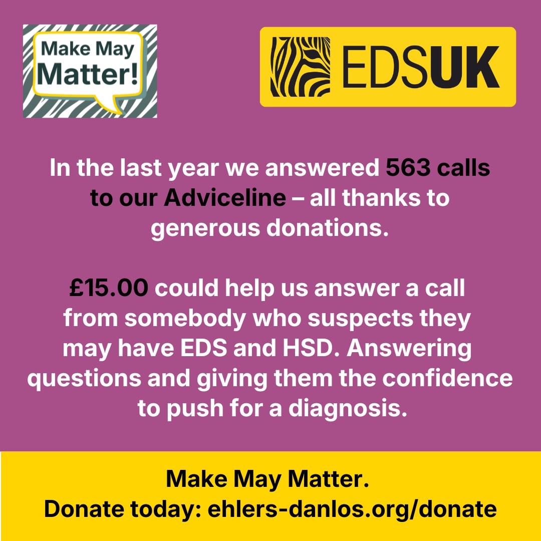 ehlersdanlosuk's tweet photo. Support our lifeline for people with Ehlers-Danlos syndromes (EDS) and hypermobility spectrum disorders (HSD), and help #MakeMayMatter.

https://t.co/BnYWVzphqC https://t.co/YJwA5vDjAk