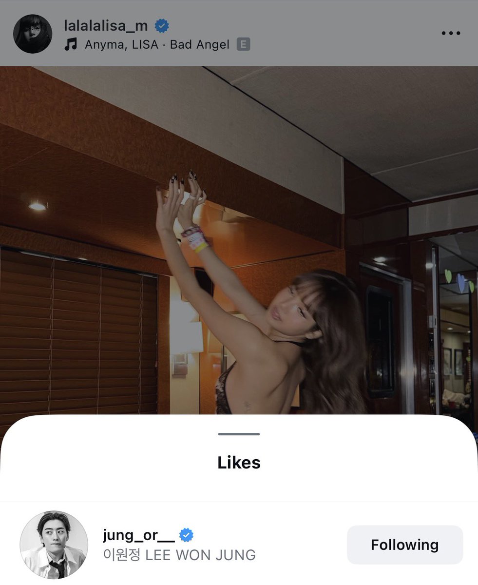 podyps's tweet photo. hello again lee wonjung 👋🏻 likes posts lisa ins. https://t.co/29pbxdwsHM