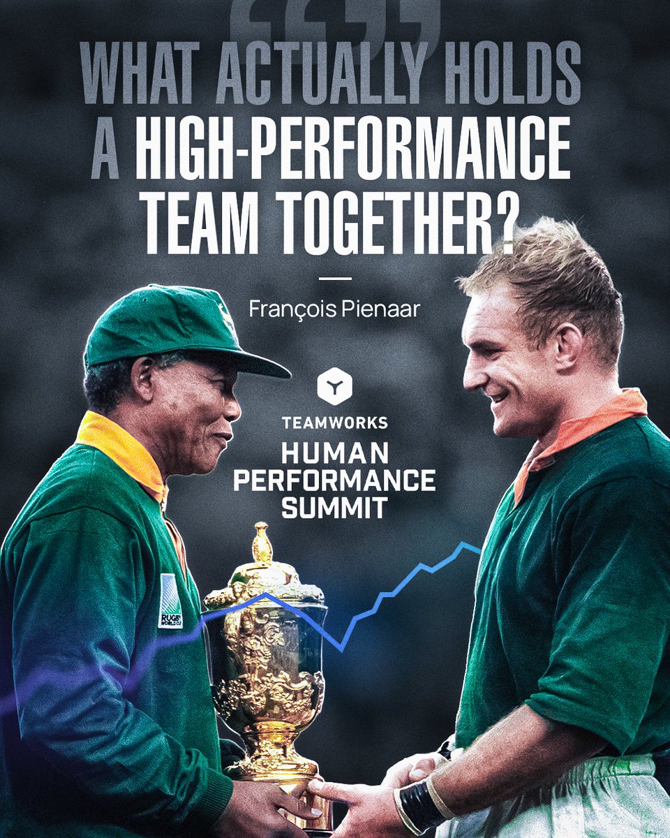 Teamworks's tweet photo. In 1995 Francois Pienaar led his Rugby World Cup team, that had no right to win, to victory. 

At the Human Performance Summit this June, he brings that story to Denver as a Keynote Speaker. 🏆🏉

Interested in attending? Fill out our interest form 🔗 https://t.co/wVTKD5mMRq https://t.co/IMlYLo9oza