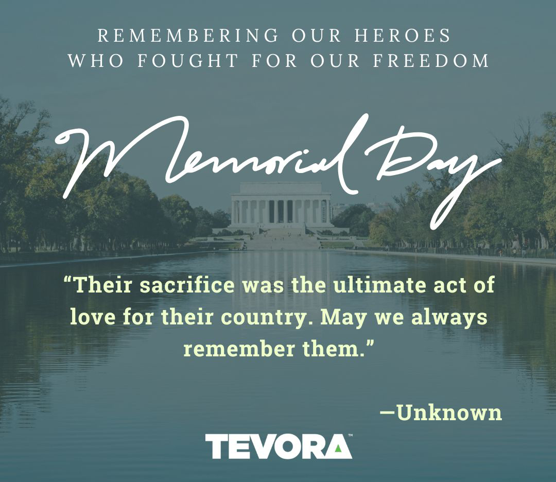 tevora's tweet photo. This Memorial Day, we pause to honor the brave men and women who made the
ultimate sacrifice in service to our country. Their courage, selflessness, and dedication will always be remembered. ❤️🤍💙​

#MemorialDay2026 #HonorAndRemember https://t.co/64PslKeMV9