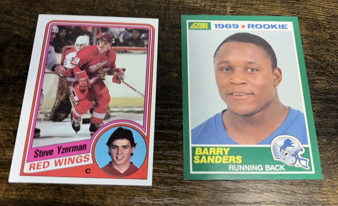 SportsAndChup's tweet photo. 🚨Important Sports Jim+ Contest 🚨

The good people at Sports Jim+ are closing in on 7,000 followers &amp; to help celebrate we’re giving away Steve Yzerman &amp; Barry Sanders Rookie Cards!!!

Rules:

1. Follow: @SportsAndChup 
2. RT this tweet (No Quote Tweets)
3. Tag 2 Detroiters https://t.co/KddwhJQbtV