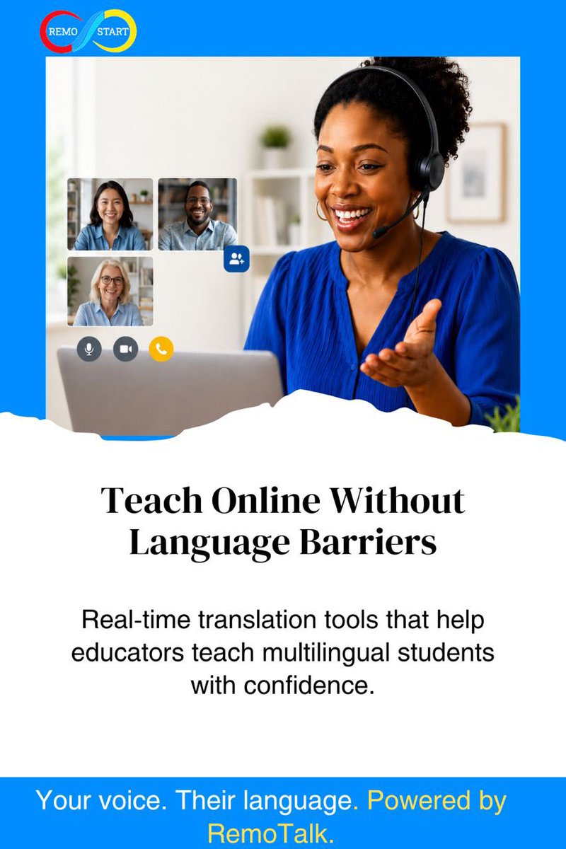 RemoStart's tweet photo. The internet lets you reach students worldwide, but what happens when they don’t speak your language? 

Lagos-based educator Chidimma went global, but her new students from Mexico and Côte d'Ivoire couldn't understand her English instructions.

Remotalk lets you teach in your
👇 https://t.co/BKLXqrPwpQ