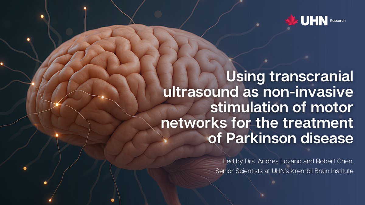 UHN_Research's tweet photo. #NewPublication 🚨 New research from @KBI_UHN shows transcranial ultrasound can safely and precisely stimulate the brain in #ParkinsonDisease—bringing us closer to non-invasive treatments and better care.

🔗 https://t.co/BiqUSnslld https://t.co/eQLQzhxQ3f