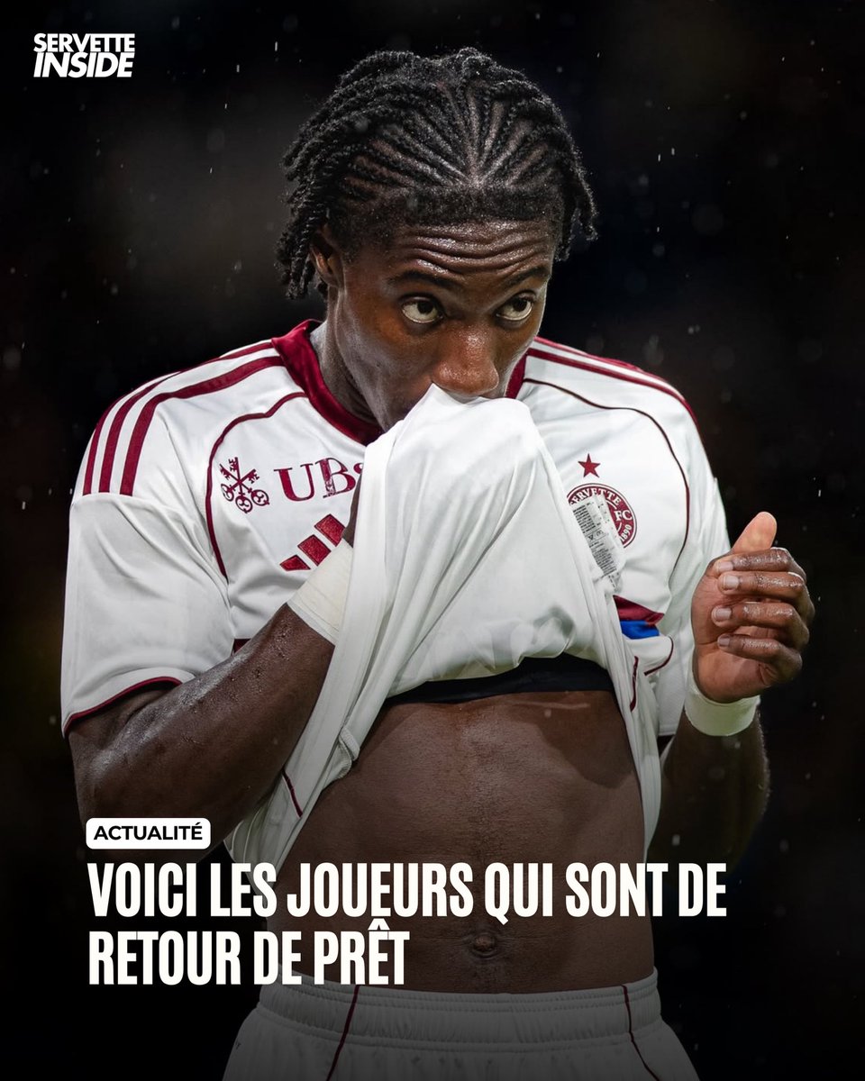 ServetteInside's tweet photo. 🔙🇱🇻 Lors de la reprise, prévue dans moins d’un mois, les joueurs prêtés la saison passée seront de retour au Servette FC pour le camp de Crans-Montana. L’ensemble de ces joueurs ont été prêtés en Suisse.

Seul Keyan Varela a été prêté en deuxième division allemande, au Greuther Fürth, avec une option d’achat. Sa situation personnelle ne lui permettra peut-être pas de faire son retour à Servette.

Voici les joueurs prêtés par le Servette FC lors de la saison 2025-2026 :

Tiemoko Ouattara (FC Saint-Gall)
- Saint-Gall dispose d’une option d’achat.

Julian Von Moos (FC Lucerne)
- Le FC Lucerne a décidé de ne pas lever l’option d’achat.

Keyan Varela (Greuther Fürth)

Marwan Aubert (FC Stade Nyonnais)

Léo Besson (FC Stade Lausanne-Ouchy)

Matteo Anselme (FC Grand-Saconnex)

Sidiki Camara (Yverdon-Sport FC)

Jarell Simo (FC Stade Nyonnais)

Patrick Weber (Yverdon-Sport FC)

Leart Zuka (FC Grand-Saconnex)

Samuel Fankhauser (Étoile Carouge FC)

Romeo Philippin (Étoile Carouge FC)

📷 : Matthias Meyer