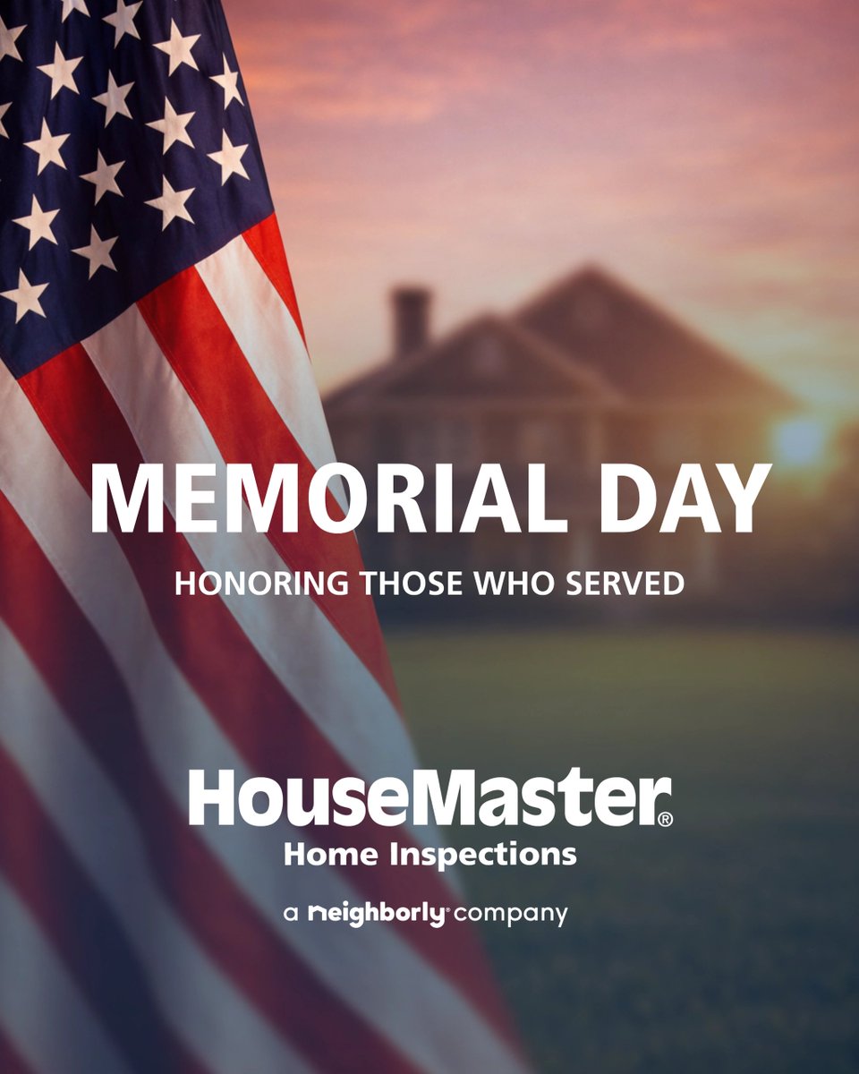 HouseMaster's tweet photo. Today we remember and honor the brave men and women who served our country. 🇺🇸

Thank you for your sacrifice and dedication.

#HouseMaster #Neighborly #HomeInspection #MemorialDay https://t.co/KGLxlcjgja
