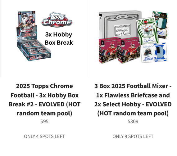 BuckCityBreaks's tweet photo. 🚨 Bonus Break Night 🚨

We have two more breaks that we're trying to fill on https://t.co/KZ41EKmTVD before new ones get loaded 👀

If you have some fun money in the hobby budget, I'd love to rip for you! https://t.co/RIhVLCGMvH