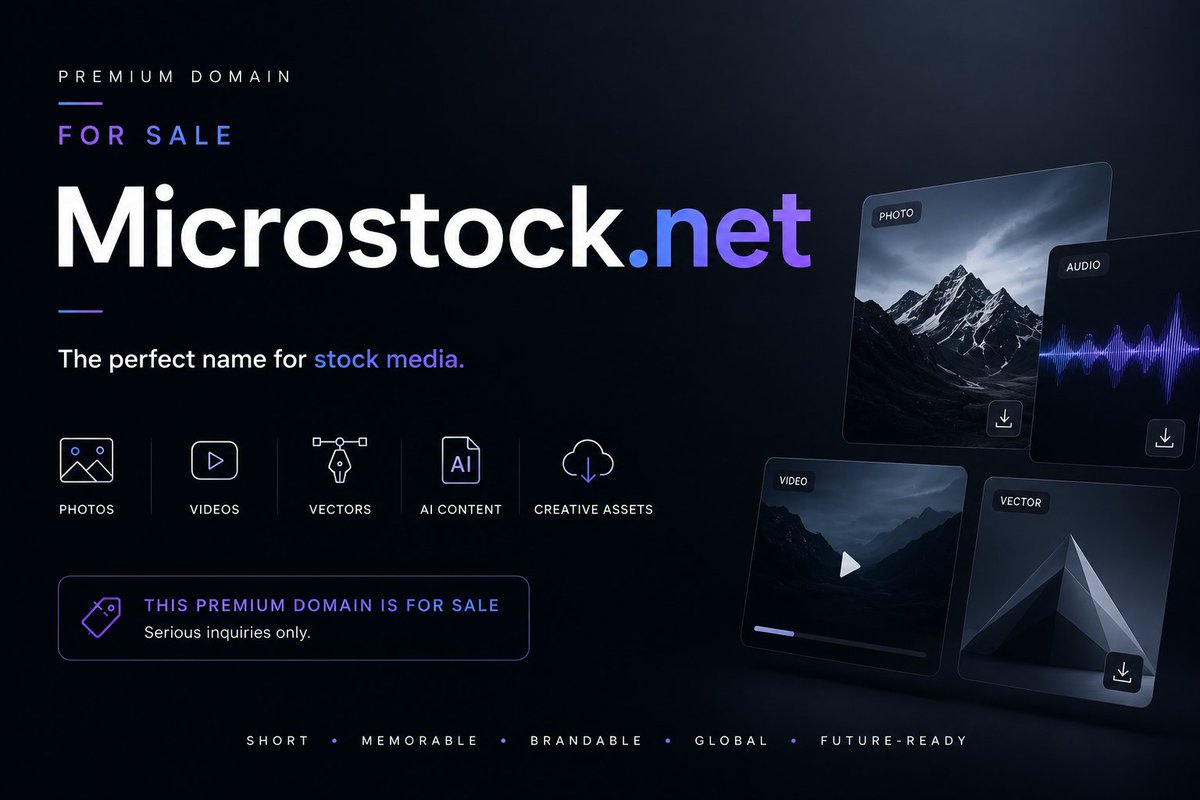 DomainerDaily's tweet photo. @domainjobcom https://t.co/Gm0a8tX3yX is still available — $9.999.
A premium and highly brandable name built for stock media, AI content, and creative marketplaces. https://t.co/NfHdy2NdvZ