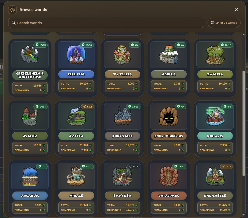 WizardeoES's tweet photo. Say hello to our newest Zone Pricing &amp; Crown Cost Calculator tool!

Check zone prices, mark them as owned, calculate total Crown costs, compare them with membership time, and more!

Out now at: https://t.co/Synvm8D63H 🔥

#Wizard101 #Wizard101EU #NewTool https://t.co/Xa02X27BQS