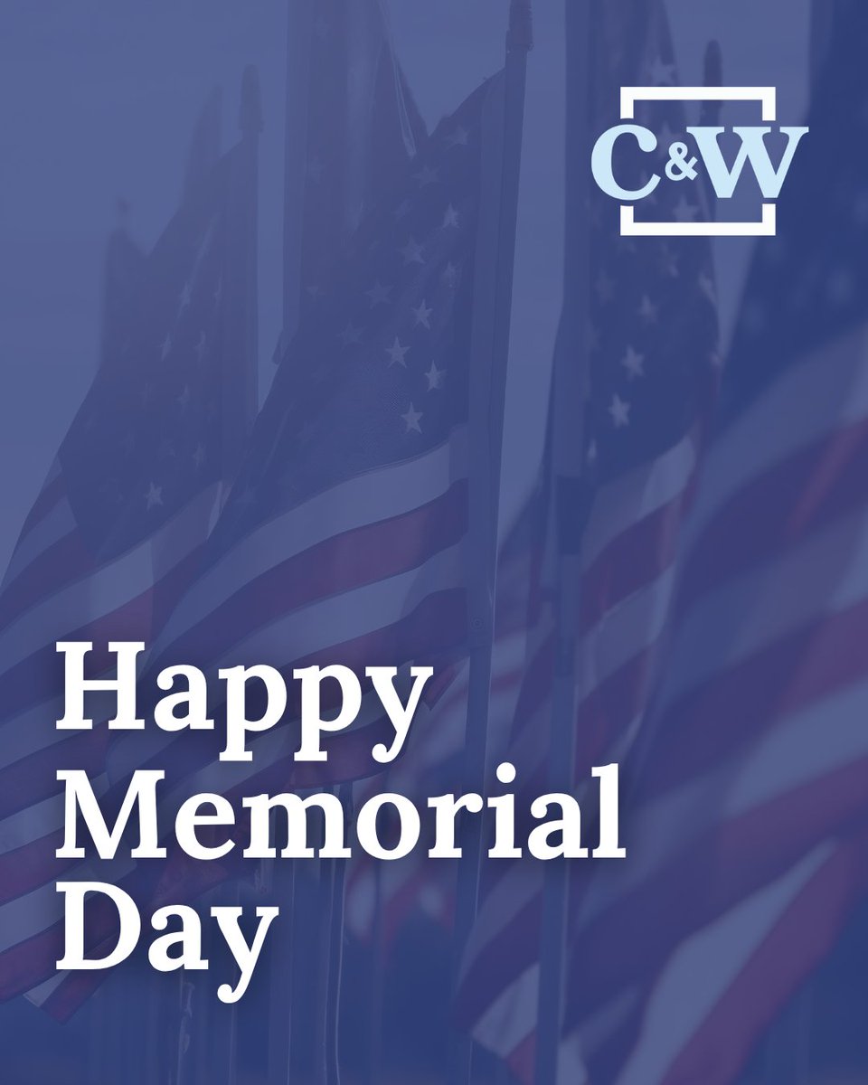 CapitelliWicker's tweet photo. On this Memorial Day, we pause to honor those who gave everything in defense of this country. Their sacrifice is the foundation of the freedoms we hold dear, including the right to justice.

From all of us at Capitelli &amp; Wicker, thank you. We will never forget. https://t.co/tVhEMejbPB