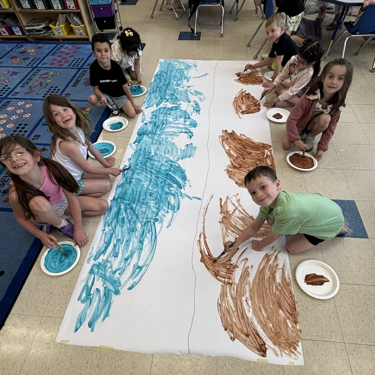 WPSWashington's tweet photo. KK students setting the stage for their deciduous forest biome! https://t.co/jrhonK8cLZ