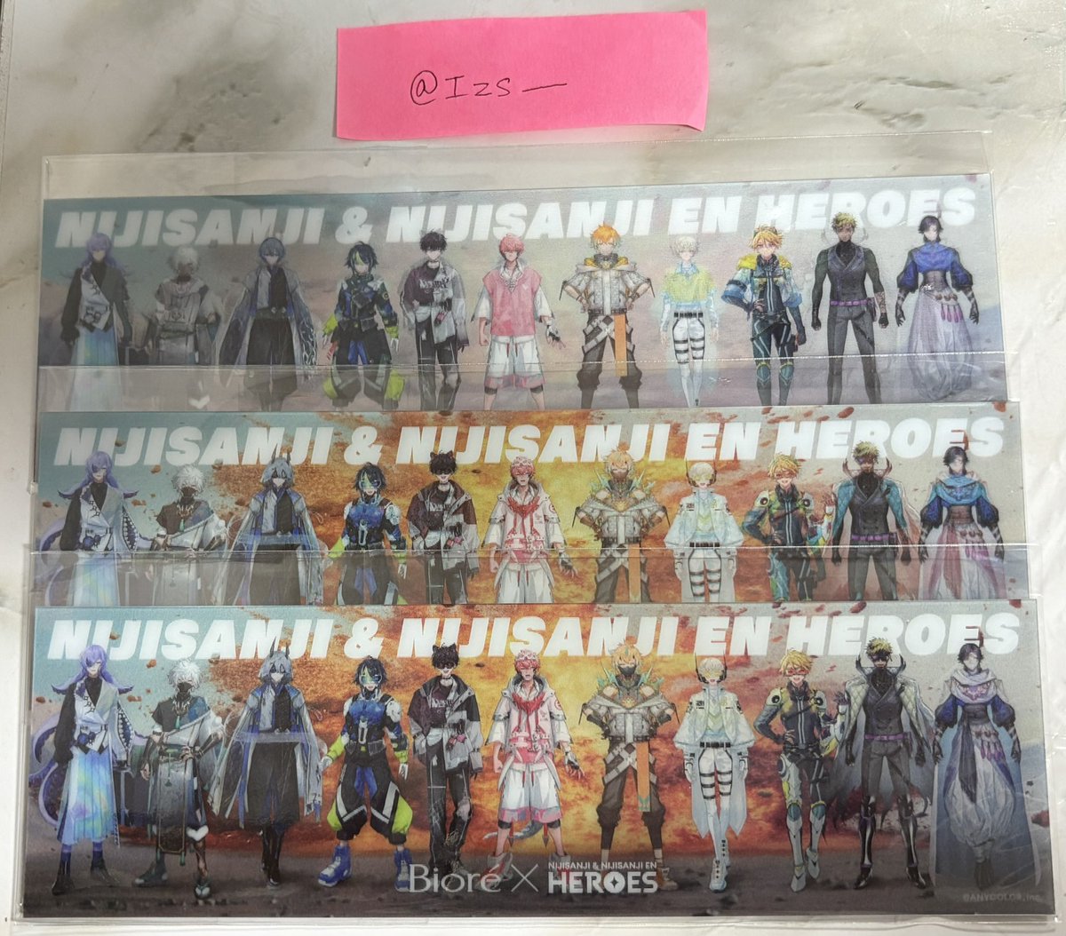 Izs____'s tweet photo. 【譲渡／買取】にじさんじ ビオレ Biore 特典 HEROES

譲▶画像の3点
求▶200円/点➕送料

・まとめての方優先
・お支払い：PayPay(マネーライト❌)、銀行振

よろしくお願いいたします😌 https://t.co/y95xkA6ChP