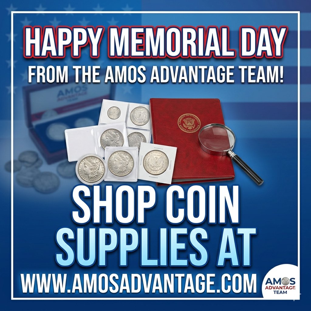CoinWorld's tweet photo. Happy Memorial Day from Amos Advantage!

Shop Coin Collecting Supplies at:
https://t.co/8Vgi8WgnqH

#MemorialDay #Sale #AmosAdvantage
#Numismatics #Coin #CoinSupplies https://t.co/7ez6SJzfBc
