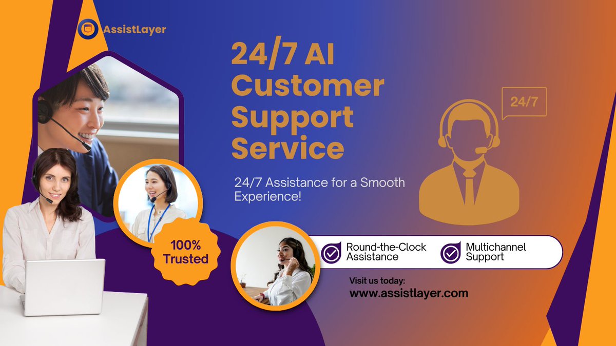 AssistLayerAI's tweet photo. Modern businesses require support systems that are fast, reliable, and always available.

AssistLayer delivers AI-powered 24/7 customer support solutions designed to enhance customer experience, improve operational efficiency, and provide seamless multichannel communication at scale.

🌐 https://t.co/eaE68smRL2

#ArtificialIntelligence #CustomerSupport #BusinessTechnology #Automation #DigitalTransformation #AssistLayer #TechSolutions #CustomerExperience