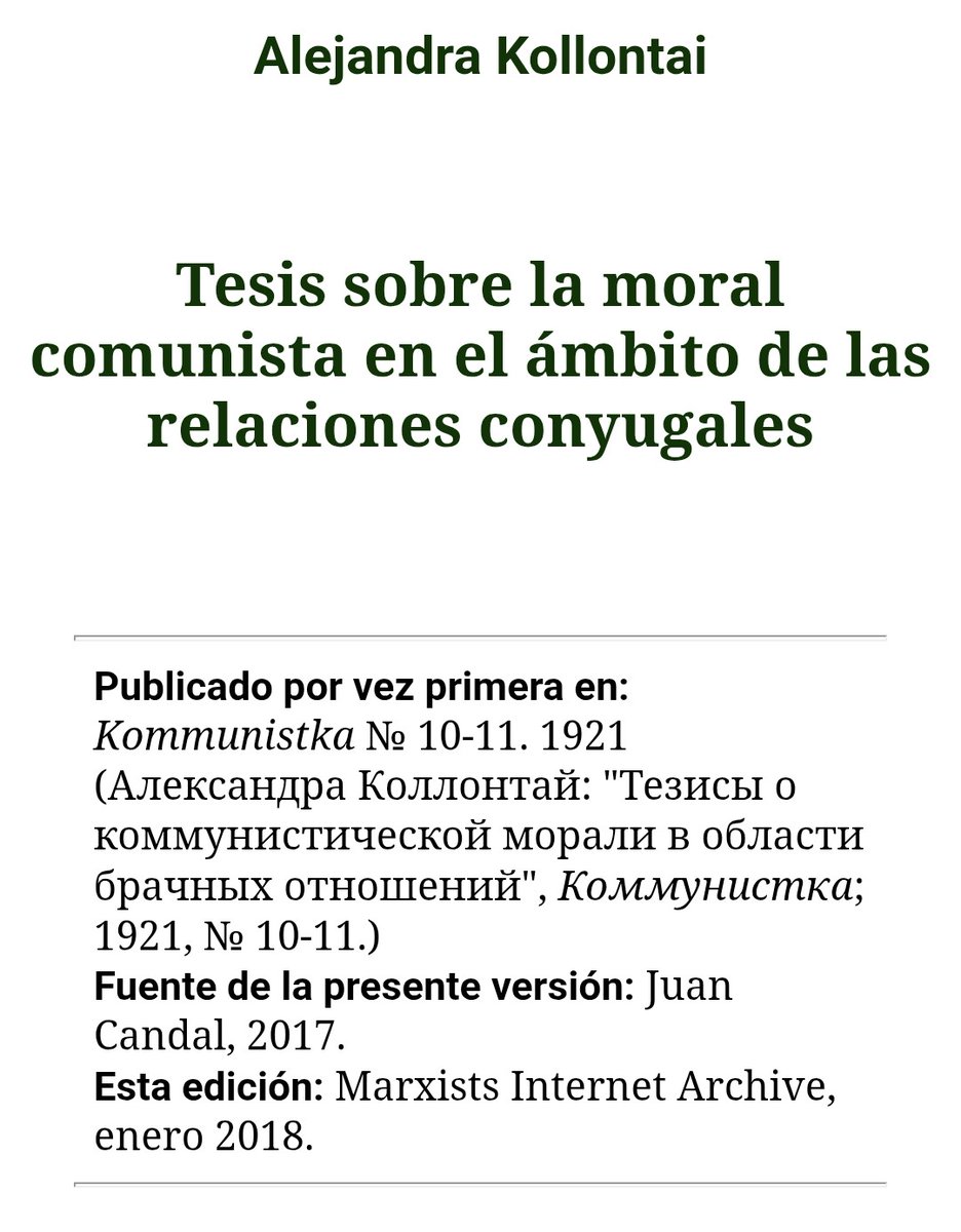 ProletariaClase's tweet photo. "La economía comunista elimina a la familia. (...) La familia enseña e instala el egoísmo, debilitando así los lazos del colectivo y obstaculizando la construcción del comunismo." 

—Alexandra Kollontai https://t.co/fvEojAj7oJ