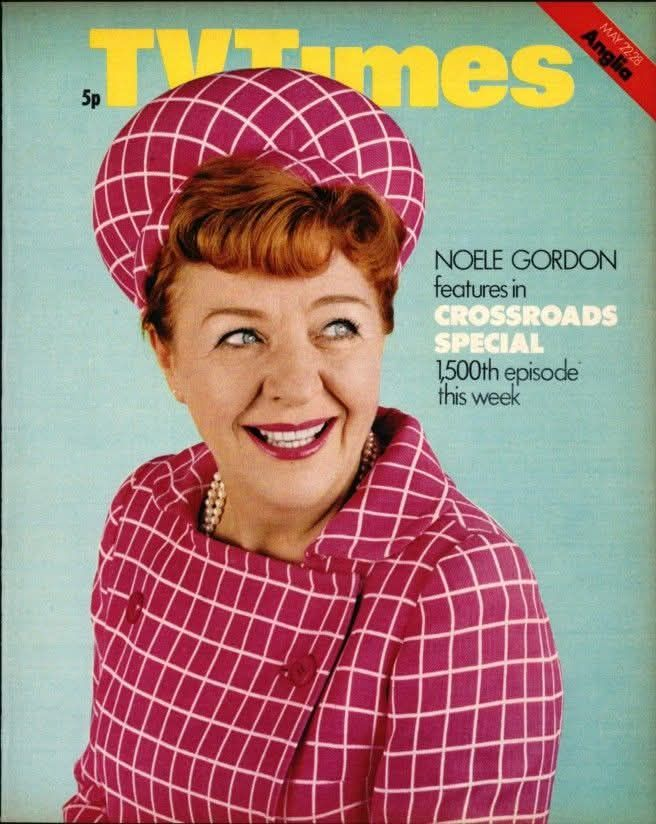 motelcrossroads's tweet photo. 55 years ago this week Crossroads reached 1500 episodes. Nolly got the front page of the TV Times in most ITV regions. https://t.co/wDtGIfGble