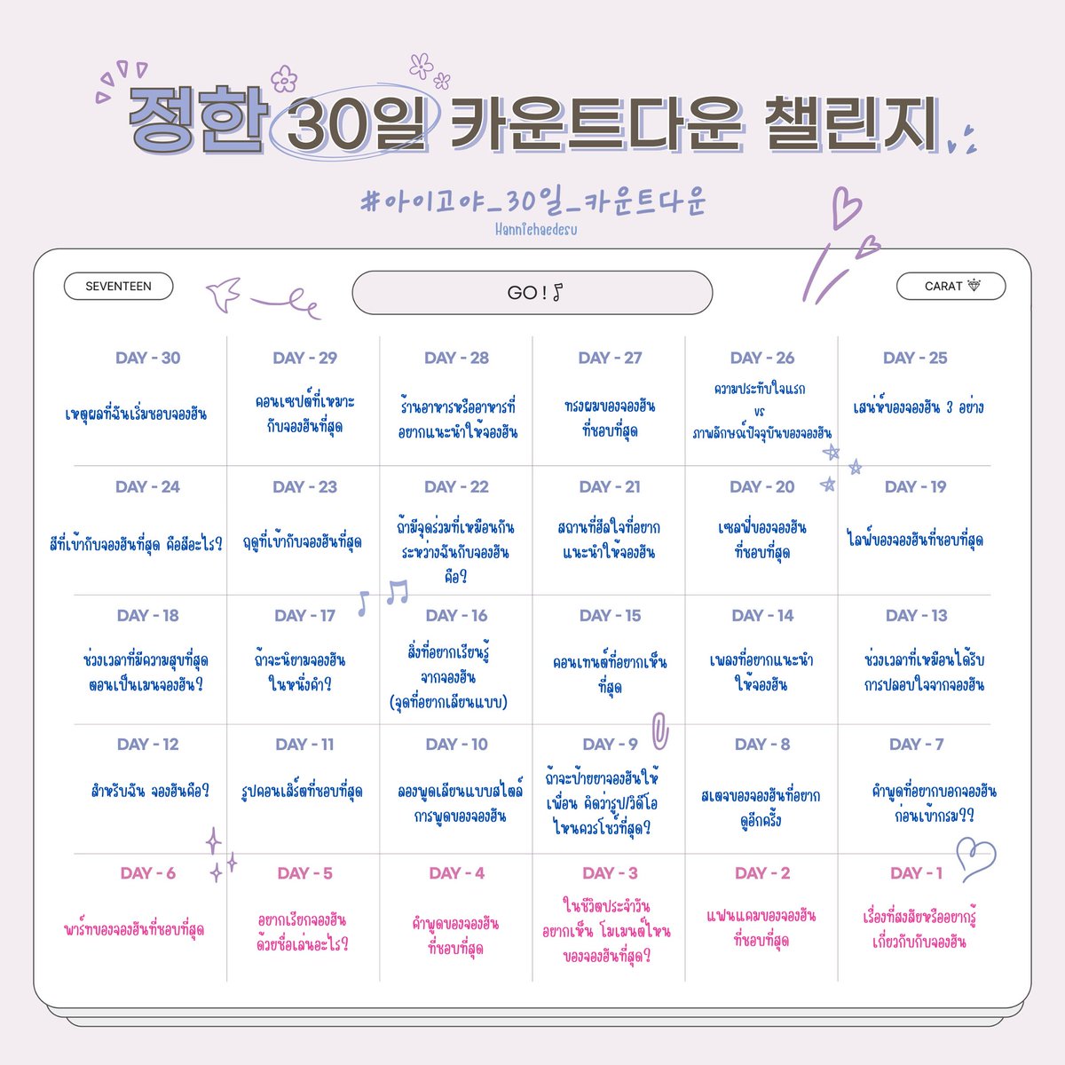 hanniehaedesu's tweet photo. ⌗ 30 days countdown challenge
݁ ˖ Ი ︵ Ი◝
 𐔌˶ ɞ̴̶̷ ·̮ ɞ̴̶̷ ˶ 𐦯 until my Jeonghan is back⌗ ⋆‧₊˚
#아이고야_30일_카운트다운݁ https://t.co/xCIycVaM6e