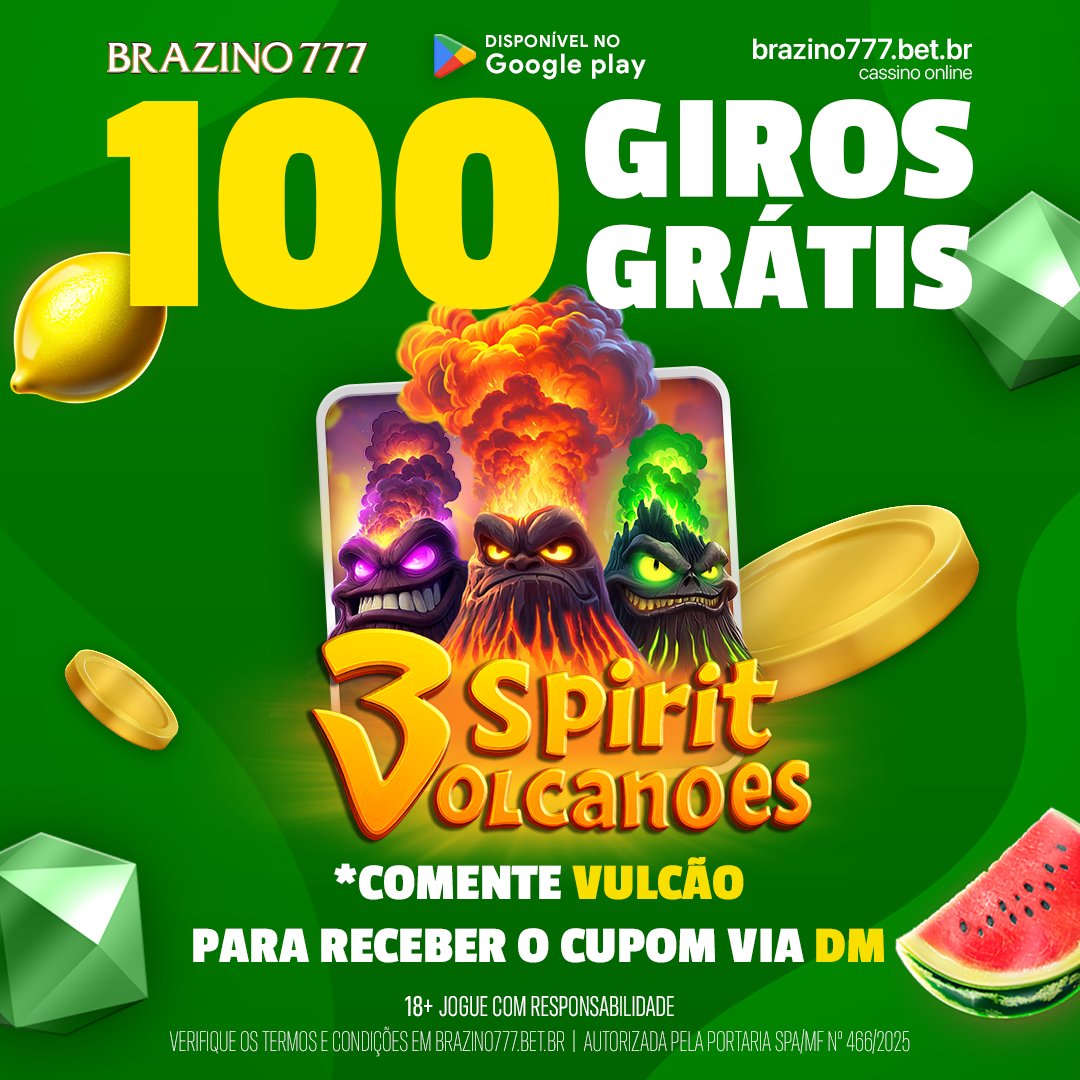 brazino777's tweet photo. 🌋TE PREPARA PRA ERUPÇÃO
https://t.co/0GALHokx52
🎁 100 giros grátis no 3 Spirit Volcanoes
📅 25.05 - 26.05.
👉 comenta “BOMB” e a gente manda o código
⚠️ deixa a DM aberta pra receber
📩 código enviado em até 24h 🔥
#BR
18+ Jogue com responsabilidade
Portaria SPA/MF nº 466/2025 https://t.co/oyODAD0ejc