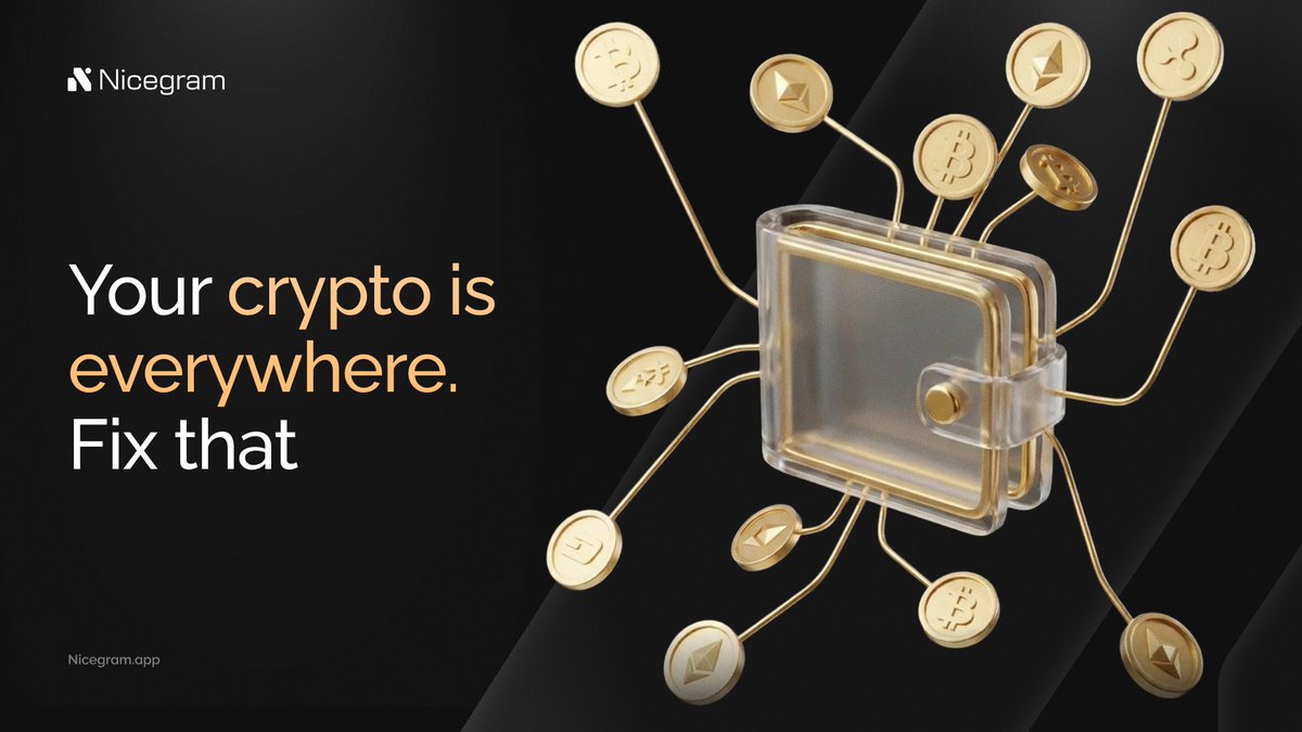 nicegramapp's tweet photo. Your crypto is spread across 5 apps and you know it.

Nicegram Wallet: import all your wallets, all chains, one place.

⚡️ Or start fresh? New wallet in 10 seconds, just log in.

That's it.

https://t.co/HVlTfOaNnD https://t.co/S03gyKxQcq