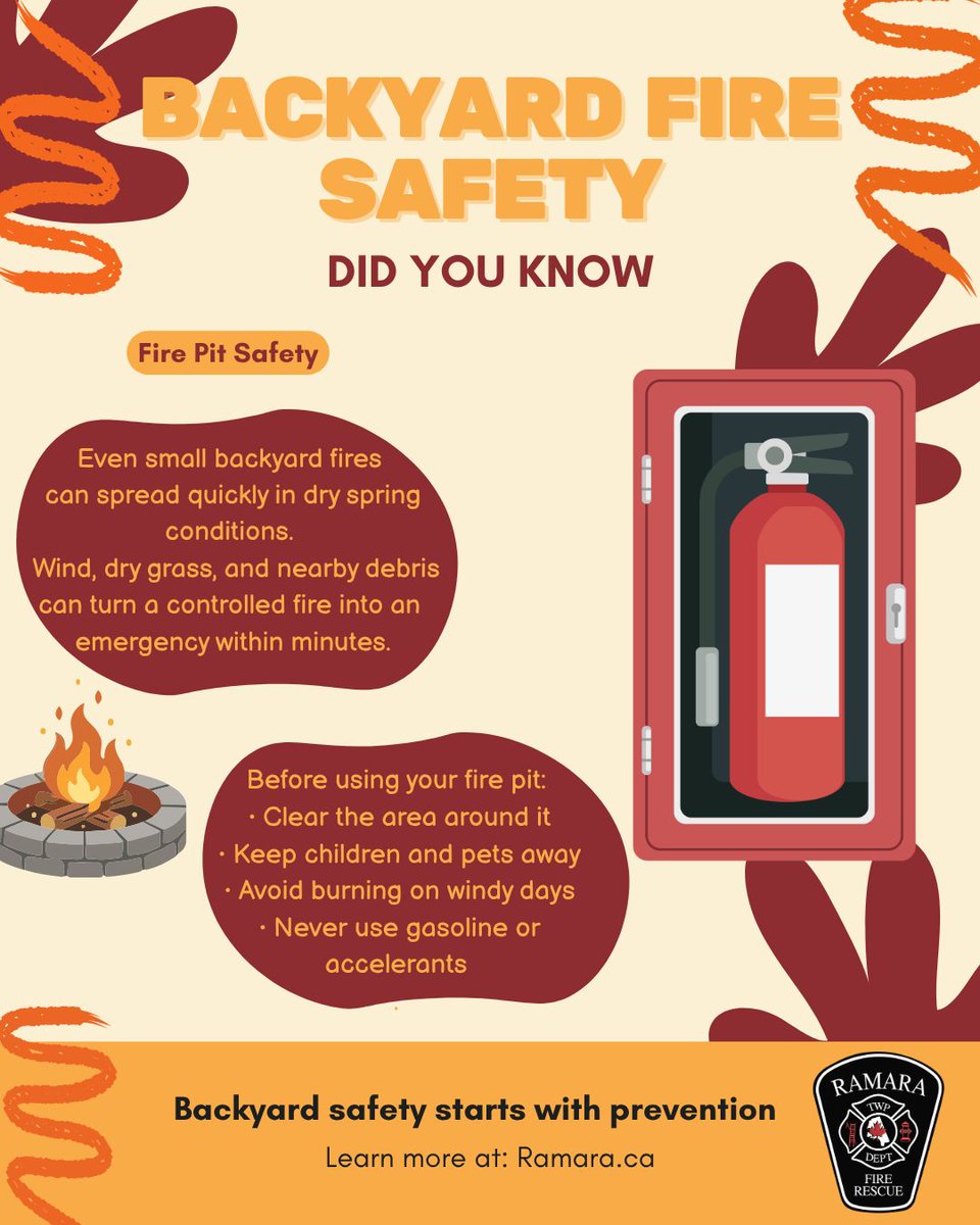 ramarafire's tweet photo. The weather’s getting warmer—planning on having a backyard fire? 🔥

Make sure you're doing it safely—dry conditions and wind can turn a small fire into a big problem fast. https://t.co/kg9Ra5f1Mi