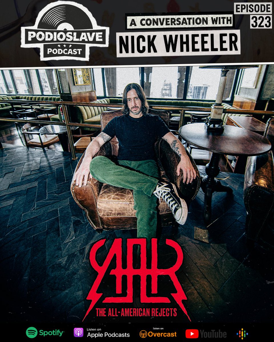 Podioslave's tweet photo. Ep 323 is LIVE. Today we’re running it back with Nick Wheeler, lead guitarist of the Oklahoma band The All-American Rejects. We catch up w/ Nick on a lot: touring in 2023, writing new songs, the House Party Tour, &amp; their excellent new album ‘Sandbox’, which is out everywhere now. https://t.co/Ic8dFNfcrh